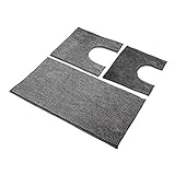 HomeLife: Badteppich-Set 3-teilig aus Mikrofaser [45 x 75 + 40 x 45 cm (2 Stück)] – Badteppich-Set mit…