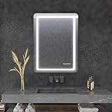 furduzz Badezimmerspiegel mit LED-Lichtern, 700 x 500 mm, beleuchtet, Wandmontage, Badezimmerspiegel…