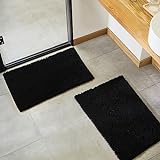 TECHMILLY Weiche, flauschige Chenille-Badezimmer-Teppich-Set, 2-teilig mit Greifern, rutschfeste, saugfähige…