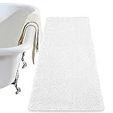 LOCHAS Luxuriöser Badezimmerteppich, weißer Badvorleger, 61 x 152,4 cm, Plüsch-Chenille, rutschfester…