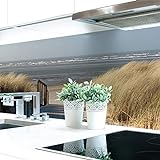 Küchenrückwand Ostsee Strand Premium Hart-PVC 0,4 mm selbstklebend - Direkt auf die Fliesen, Größe:Materialprobe…