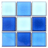 Blaue Kristallglasur Keramik Mosaik Bodenfliesen Badezimmer Fliesen Schwimmbad Mosaik Porzellan Bäder Fischteiche mediterraner Stil rutschfeste Mosaik (30 x 30 cm) Probe, TCJ4812 Probe)