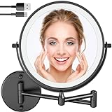 SanaWell Make-up-Spiegel mit Lichtern und Vergrößerung, 20.3 cm doppelseitiger 1X/10X-Spiegel mit 3…