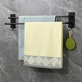 Vista Handtuchhalter Wand Doppelt 60cm Handtuchhalter ohne Bohren Schwarz SUS304 Edelstahl Handtuchstange…