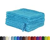 10er Pack Waschlappen, Waschhandschuhe Set in vielen Farben 100% Baumwolle 10x Waschhandschuh 15x21 cm Türkis