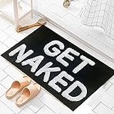 Zeeinx Get Naked Badematte, niedliche Badezimmerteppiche, rutschfeste Mikrofaser, saugfähig, lustige…