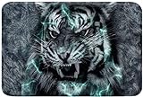 Loussiesd Tiger Badematte 40x60cm Safari Tiger Fell Haar Weich Fleece Badteppiche für Kinder Jungen…