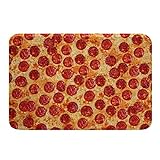 Pizza Badematte 50x80cm für Badezimmer Pepperoni Be Drucken Badezimmerteppich Rutschfest Lustige Waschbar…