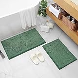 Gibelle Luxuriöses Chenille-Badezimmerteppich-Set, 2-teilig, extra weich, dick, saugfähig, zottelig,…