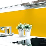 Küchenrückwand Gelbtöne Unifarben Premium Hart-PVC 0,4 mm selbstklebend, Größe:340 x 60 cm, Ral-Farben:Goldgelb…
