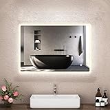 Boromal LED Badspiegel mit Beleuchtung 40x60cm Badezimmerspiegel 3 Lichtfarbe 3000-6500K Warmweiß Kaltweiß…