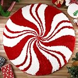 Ceenna Weihnachtsteppich Badezimmer Dekor Weihnachten Süßigkeiten Teppich 61 x 61 cm Candy Badematte…