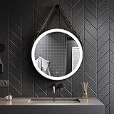 SONNI Badspiegel mit Beleuchtung rund 60cm beschlagfrei Badezimmerspiegel rund mit LED Beleuchtung und…
