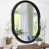 JJUUYOU Großer Badezimmerspiegel, Wandspiegel, ovaler Spiegel, 45 x 65 cm, schwarzer Holzrahmen, Bauernhaus,…