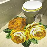 USTIDE WC-Vorleger, rutschfest, maschinenwaschbar, saugfähig, super gemütlich, gelb, 60 x 80 cm