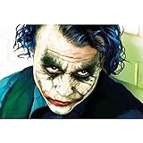 GREAT ART® XXL Poster – Joker – Wandbild Dekoration Heath Ledger Batman The Dark Knight Clowns Film Gotham Bösewicht DC Comic DC Universe Wandposter Fotoposter Wanddeko Bild (140 x 100 cm)