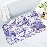 MitoVilla Lila Badezimmerläufer Teppichmatte, abstrakte Marmor-Badematten für Badezimmer, rutschfest,…