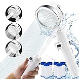 Wassergefilterter Duschkopf mit Handbrause, 3 Einstellungen, Hochdruck-Handbrause, mit 6 Filtern und…