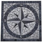 Marmor Rosone 30x30 cm Kompass Windrose Naturstein Mosaik Einleger Fliesen 025