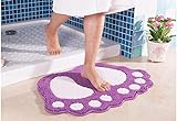 ELEOPTION Badematte Badteppich aus Mikrofaser Anti Rutsch Fußspur Design Badezimmerteppich Weiche Badevorleger…