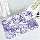MitoVilla Violette Badezimmerteppichmatte, abstrakte Marmor-Badematten für Badezimmer, rutschfest, saugfähig,…