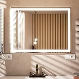 Essbhach Badspiegel mit Beleuchtung, Badezimmerspiegel Antibeschlag, 3 Lichtfarben Led Badezimmer Spiegel…