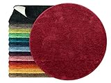 npluseins Mikrofaser Badteppich - viele Farben & Größen 800.1026, rot, 110 cm rund