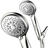 HotelSpa 7-Setting Ultra-Luxury Handheld Shower-Head with Patented On/Off Pause Switch (Brushed Nickel/Chrome)…
