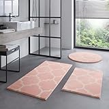 Taracarpet Badematte Badteppich für das Badezimmer waschbar in der Waschmachine Florentiner Muster Rosa…