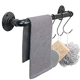 Jeasor Industrielle Rohr-Handtuchstange, DIY Badezimmer-Regal, Hängendes Handtuch, Steampunk-Wandhalterung,…
