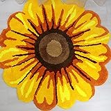 UKELER Sonnenblumen-Teppiche für Badezimmer, 91 cm, weich, dekorativ, florales Schlafzimmer, rutschfest,…