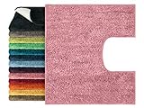 npluseins Mikrofaser Badteppich - viele Farben & Größen 800.1026, Altrosa, 50 x 45 cm mit Ausschnitt