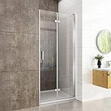 Heilmetz® Duschtür Falttür 120x195 cm für Nische Duschkabine Duschabtrennung Nischentür Dusche mit Wandprofil…