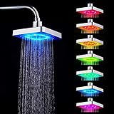 MAGT Kopfbrause Regendusche Duschkopf, 7 Farben LED Romantisches Licht Wasserbad Duschbrause Brausekopf für Home Badezimmer