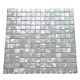 Art3d 10 Stück Perlmutt quadratische Muscheln Mosaik für Küche Backsplash Badezimmer Wände Spa Fliesen Pool Fliesen