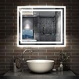 Aica Sanitär LED Spiegel klein 60×50cm Badspiegel mit Beleuchtung Lichtspiegel Badezimmerspiegel Dekorative…