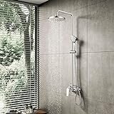 Duschsystem mit Einhebelmischer, YOOZENA Duschset (Duscharmatur, Regendusche, Duschkopf mit 3 Strahlarten,…