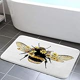 NYMB Badezimmerteppich, Motiv: Wildtiere, Biene mit Gänseblümchen, Bauernhaus, modern, Vogel, Biene,…