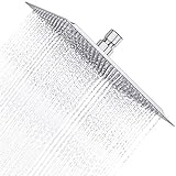 Derpras Quadratischer Regenduschkopf, 304 Edelstahl Ultra-dünner Hochdruck-Regenduschkopf für das Badezimmer…