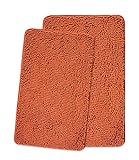 Yeaban Burnt Orange Badezimmerteppich-Set, 2-teilig, dicke Chenille-Badematten, saugfähiger und waschbarer…