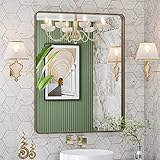LOAAO 71,1 x 91,4 cm Bronze-Badezimmerspiegel für Schminktisch, abgerundet, rechteckig, gebürsteter…