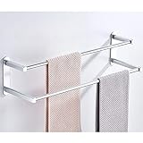 Silber Doppel Handtuchhalter Bar Rail Rack für Hotel Badezimmer,Punch-free Chrom Single Handtuchstange,Handtuchhalter…