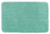 WENKO Badteppich Mélange Turquoise, 56 x 65 cm - Badematte, sicher, flauschig, fusselfrei, Polyester,…