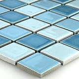 Keramik Mosaik Fliesen Blau Mix 25x25x5mm