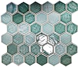 Mosaikfliese Keramik Mosaik Hexagonal grün glänzend
