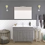 PDM Hades Badezimmerschrank mit Spiegel und Waschbecken, großer Stauraum mit Türen und Schublade, Handtuchhalter,…