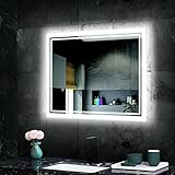 Homebay LED-Spiegel mit Hintergrundbeleuchtung, 55,9 x 76,2 cm, stufenlos, dimmbar, Vorderlichter und…