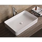 Art-of-Baan® Design-Waschbecken aus Keramik I hochwertiges Handwaschbecken mit Lotus-Effekt I eckiges…