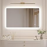 Boromal Badezimmerspiegel 100x60cm Badspiegel mit Antibeschlag 3 Lichtfarbe Dimmbar 3000-6500K Kaltweiß…