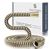 SANTRAS® Duschschlauch PREMIUM Edelmessing 1,25 m mit Durchflussbegrenzer – Besonders flexibler Brauseschlauch…
